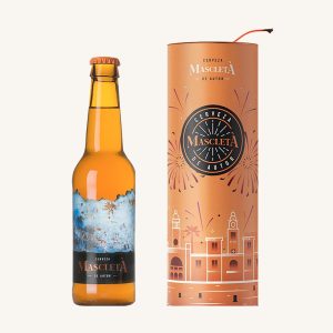 Mascletà Organic artisan Pale Ale signature beer (cerveza de autor), from Valencia, with canister, bottle 33cl